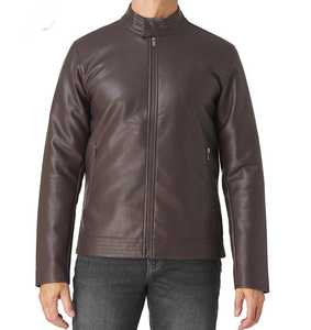 Chaqueta de Invierno para Hombre, de Cuero Genuino, con Cuello Alto y Logotipo Frontal, Calidad Premium, Resistente al Viento y Transpirable - Product Image 1