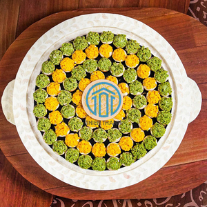 Vente en gros Plateau de service traditionnel du Ramadan avec incrustation de vadrouille Plateau élégant en nacre pour dattes, fruits et occasions spéciales - Product Image 3