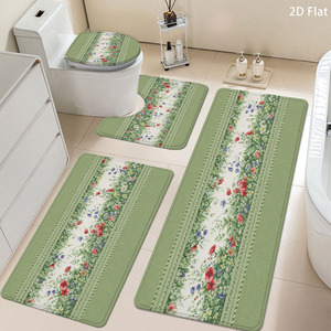 Custom Printed Absorbent <b>Bathroom</b> Rug <b>Set</b> for <b>Bathroom</b> Non-Slip Shower Curtain Bath <b>Mat</b> - Product Image 6