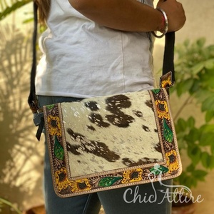 Bolso de Piel Metálica Hecho a Mano para Mujer, Bolso de Hombro de Cuero Genuino Personalizado, Estilo Occidental - Product Image 1