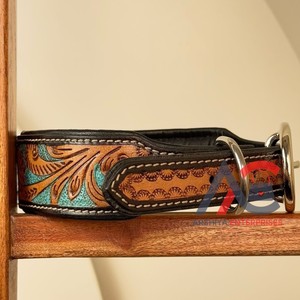 Collier de chien en cuir véritable 2025 réglable de luxe avec boucle en métal et anneau en D Colliers pour animaux de compagnie en cuir usiné à la main de luxe écologiques - Product Image 1