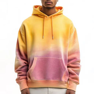 2025 <b>Men's</b> Cotton Fleece <b>Thick</b> Gradient Color <b>Hoodie</b> Sweatshirt <b>Men</b> Streetwear Long Sleeve Oversized Streetwear Pullover Hoodies - Product Image 6