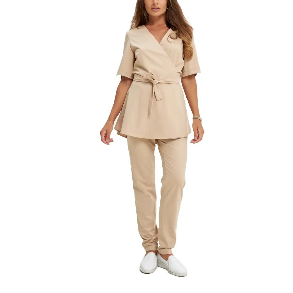 Novo Estilo Médico Hospital Enfermeira Algodão Uniforme Moda Impresso Projetos Scrub Suit para As Mulheres