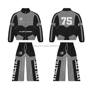 Chaqueta cortavientos transpirable de alta calidad de talla grande, conjunto cortavientos de dos piezas para hombre, venta al por mayor, chándales cortavientos - Product Image 6