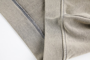 Vente en gros de sweat à capuche de rue rétro de luxe léger abîmé lavé sweat à capuche hommes pull à fermeture éclair 100% pull en coton - Product Image 5