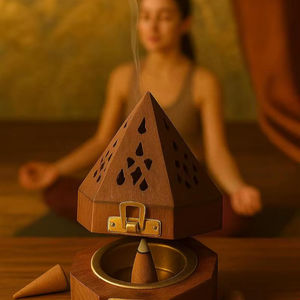 เครื่องเผาเครื่องหอมที่ทำจากไม้และแม่ของไข่มุกใช้สำหรับบูชาคุณลักษณะ - Product Image 1