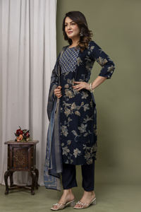 Ensemble Kurti indien en coton avec imprimé floral pour femmes Ensemble Kurta avec Dupatta pour l'été en gros en Inde - Product Image 6