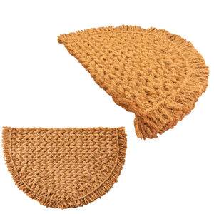 TOP ITEM Versatile Half Moon Braided Coir Door <b>Mat</b> Perfect for Indoor and <b>Outdoor</b> Use with Excellent Durability - Product Image 1