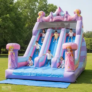 Tobogán Inflable Grande para Exteriores con Temática de Princesas para Niños - Product Image 4