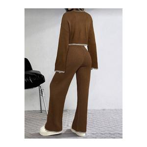 Conjunto de Suéter Tejido con Detalle de Punto de Pastor para Mujer - Product Image 1