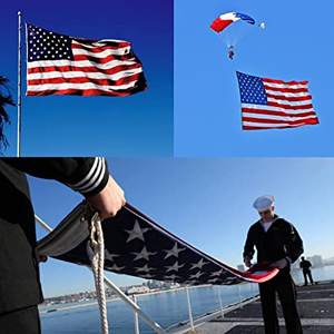 Drapeau américain USA TOP FLAGSINC 10x15, robuste, étoiles brodées, rayures cousues, 3 œillets en laiton, 3,5 kg, pour mur - Product Image 4