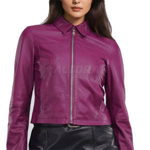 Veste en cuir pour femmes, coupe moderne, vêtements d'extérieur, veste en cuir pour femmes, style avant-gardiste, veste en cuir pour femmes - Product Image 4