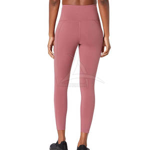 Mallas deportivas personalizadas para mujer-Cintura elástica de alta calidad Sólido Transpirable Ligero Spandex/Poliéster Tamaño de color personalizado - Product Image 3