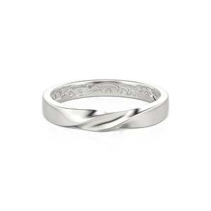 แหวนแต่งงานผู้ชายแบบสลักลายเถาวัลย์เคลือบแพลตตินัม Jeulia Twisted Engraved Vine - Product Image 1