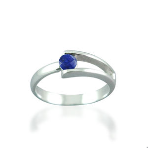 รอบแซฟไฟร์ 925 เงินสเตอร์ลิง Birthstone อัญมณี Claw การตั้งค่าโอชะงานแต่งงานขายส่งแหวนเครื่องประดับสําหรับผู้หญิง - Product Image 1