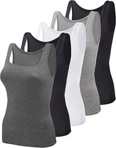 Débardeurs sans manches pour femmes, col carré, tricotés, longs, décontractés, avec logo personnalisé sur le devant, en modal - Product Image 1