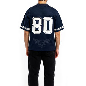 Maillots de football en maille de haute qualité, design bleu marine, équipe, collège, maillot de football américain - Product Image 4