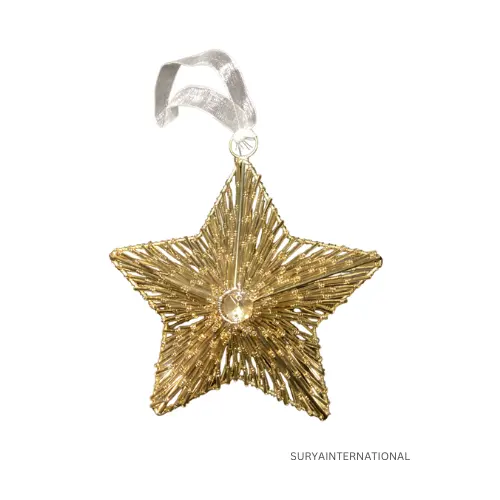 Unique Star Shape Handmade Christmas Beaded Ornament & Hanging - Trending Holiday Decorations for 2023 - Festive Home Decor