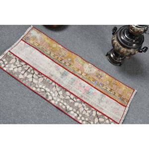 Moderne Classique 1.5 X 3.2ft Vintage Tapis Turc Beige Laine Patchwork Design Latex pour Adolescents Grande Surface Rectangle pour Vivre - Product Image 4