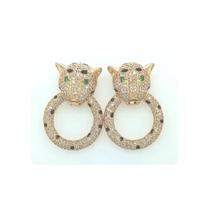 Pendientes de diamantes de oro para mujer a la moda para mujer a precio con descuento, compre pendientes de diamantes reales en línea en la India, joyería de moda - Product Image 5