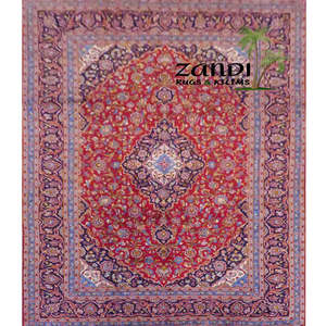Tapis Kashan Premium noué à la main, style vintage, décoration de sol, décoration pour la maison et le bureau - Product Image 1