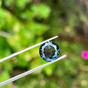 100% Topacio Azul Londres genuino y Natural redondo 4,20 quilates piedra suelta perfecta para anillo joyería collar colgantes piedras preciosas sueltas - Product Image 1