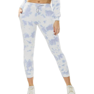 Venta al por mayor de alta calidad señoras Tie Dye chándales elegantes Crop Top chándales con logotipo personalizado de tela de lana para el entrenamiento de invierno - Product Image 6