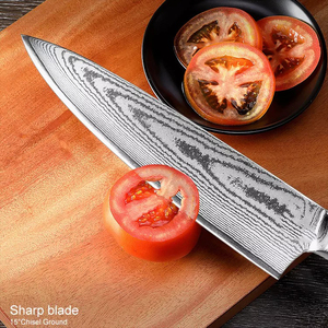 มีดเชฟเหล็กดามัสกัสใช้ในครัวด้ามไม้ - Product Image 6