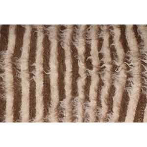 Alfombra Turca Vintage, Alfombra Pequeña de 2.5x4 pies, Alfombra de Lana Ikat Marrón y Blanca - Product Image 5