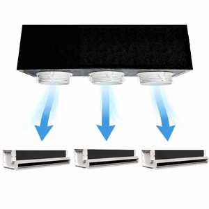 Kit completo de sistemas HVAC de 3 zonas con plenum y conducto oculto de 300 mm de largo en poliuretano expandido - Product Image 1