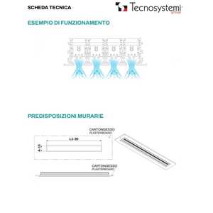 Diffuseur linéaire en PVC anti-condensation Tecnosystemi à 4 fentes et grille pour air de retour - Product Image 6