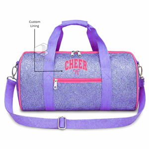 Sac de sport en PU brillant pour cheerleading, sac de week-end scintillant pour la danse et les sports, sac d'équipe personnalisé brodé, grande capacité - Product Image 5