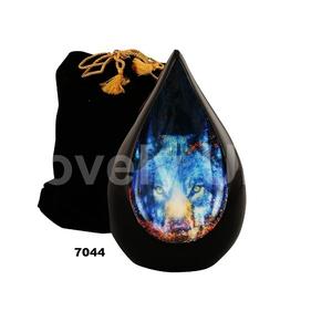 Urne de crémation pour adultes en forme de larme de loup pour cendres humaines Urne décorative pour femme et homme pour cendres avec sac en velours gratuit - Product Image 1