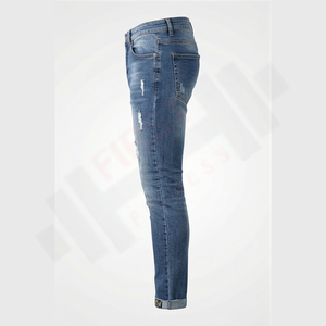 Jeans en denim décontractés pour hommes de haute qualité, vintage, hiver, coupe droite, 100% coton, respirant, fournisseur en gros - Product Image 3