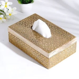 Caja de pañuelos de MDF de primera calidad para mesita de noche de dormitorio con pulido elegante y construcción resistente para la comodidad diaria - Product Image 1