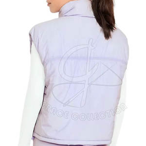 2025 invierno Color sólido cremallera gruesa ambos lados usan Chaleco de bolsillo 100% poliéster mejores mujeres chalecos acolchados - Product Image 2