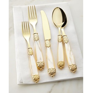 Juego de Cubiertos de utensilios de cocina Diseño de acabado Acero inoxidable Diseño completamente metálico Herramientas de cubiertos de plata Juego de cubiertos brillantes - Product Image 2