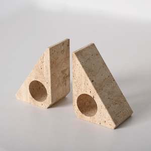 Sujetalibros triangulares de piedra Natural de lujo hecho a mano ónix mármol travertino decorativo hogar Oficina biblioteca organizador esculturas - Product Image 6