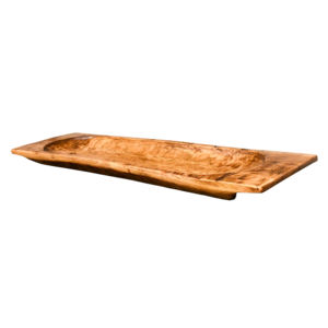 Longs bols à pâte en bois faits à la main de forme rectangulaire avec poignées pour vaisselle de comptoir décoration de la maison bols à pâte en bois - Product Image 1
