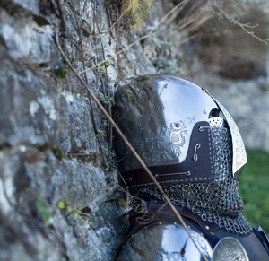 Casco Medieval de Caballero de la Fortuna, personalizado, hecho a mano, color plata - Product Image 3