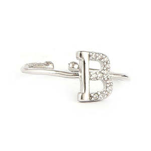 Bague alphabet pour femme - Argent - Argent - Product Image 1