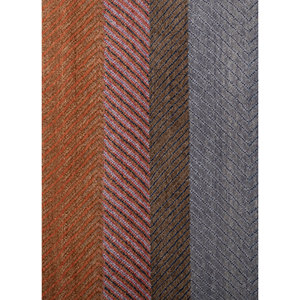 Tapis en laine et soie de bambou à motifs rayés Manchaha - Les-2874 - Noué à la main - Rose et violet - Pour usage domestique - Product Image 3