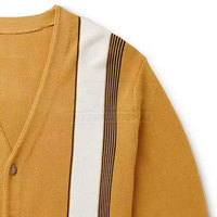 Suéter Cárdigan de Punto Casual para Mujer, 100% Algodón, Transpirable, Cuello en V, Manga Larga, Color Sólido, Sin Cierre, con Logotipo Frontal
