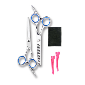 Ensemble de 7 ciseaux de barbier en acier inoxydable pour droitiers, manche long, 32 dents, pour la coupe de cheveux à domicile - SUAVE SURGICAL INSTRUMENTS - Product Image 4