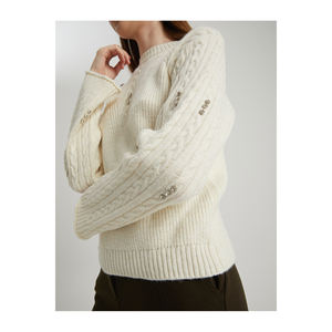 Pull en laine mélangée pour femme BGN, broderie de pierres - Turquie - Product Image 4