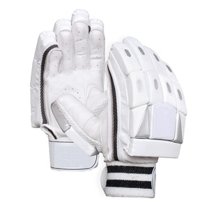 Guantes de críquet ambidiestros de cuero blanco profesional con protección superior y flexibilidad para bateadores - Product Image 3