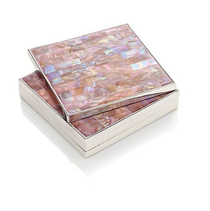 Posavasos cuadrados modernos con incrustaciones de perlas Madre, accesorios de mesa de PC de resina ligera, precio de fábrica directo, mopa de té y café, almohadillas para alfombrillas con incrustaciones - Product Image 5