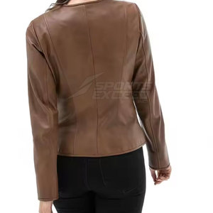 Veste en cuir de couleur personnalisée prix bon marché Vestes en cuir pour femmes Nouvelle arrivée Vestes en cuir pour femmes - Product Image 3