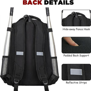 Nouvelle vente en gros à bas prix Sacs de baseball Sacs de baseball de sport sur mesure Sacs de baseball de vente à chaud - Product Image 3