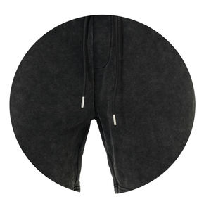 Men's High Street Cotton Sweat <b>Shorts</b> Acid Wash Design <b>5</b>-<b>Inch</b> <b>Inseam</b> Breathable Sun-Faded Finish Custom Logo Solid Vintage Puff - Product Image 4